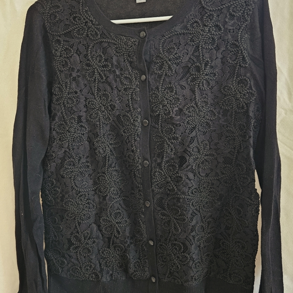 A New Day Black Lace Women's Sweater M